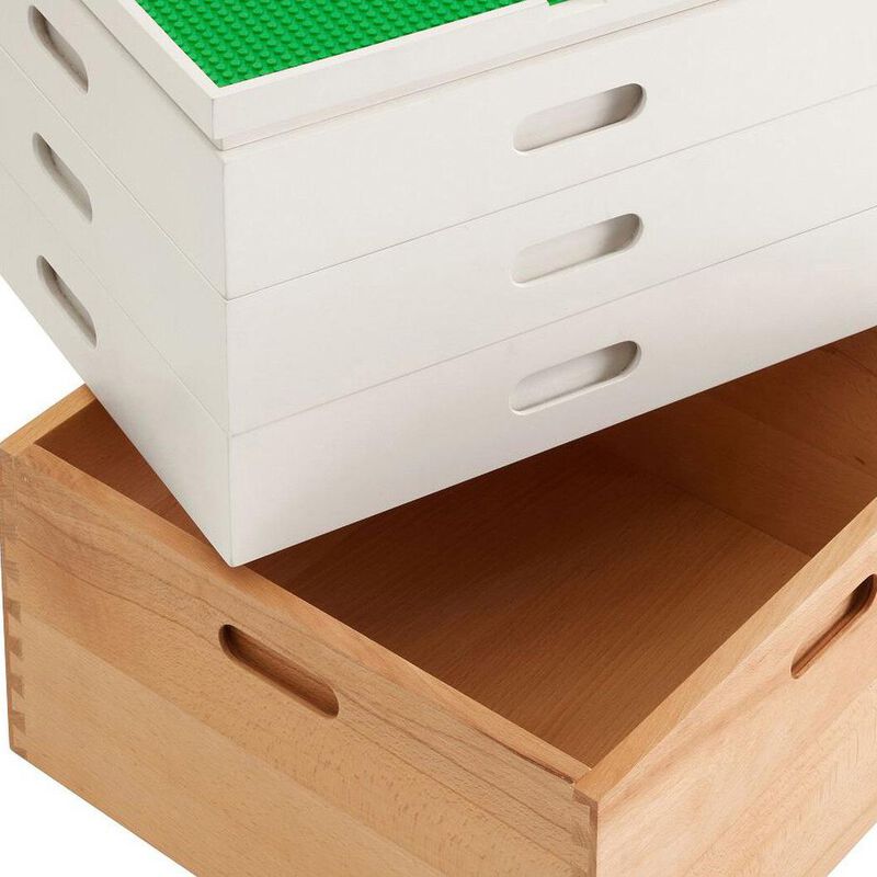 Pottery Barn Kids Lego Storage Build And Stack Simply White Natural image number 2